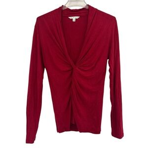 CAbi Cherry Red Gathered Top